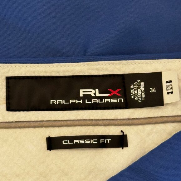 Like new! RLX RALPH LAUREN Blue Flat Front Golf Short Size 34 - Picture 4 of 9